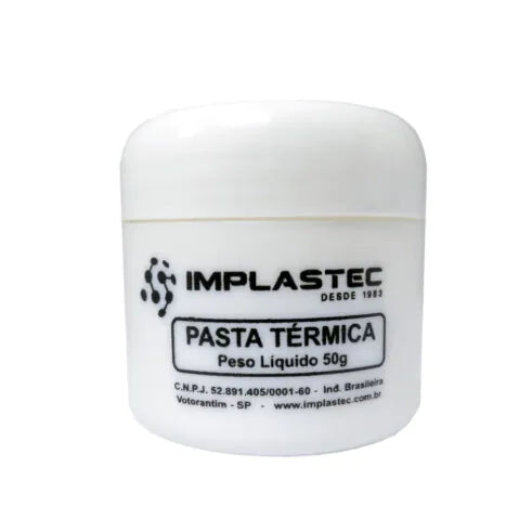 Pasta Térmica de Silicone Branca 50g Pote Implastec - 50G