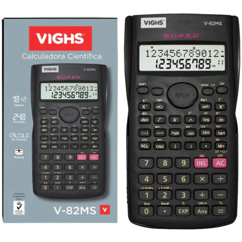 Calculadora Científica 240 Funções 12 Dígitos VIGHS - V82MS PT