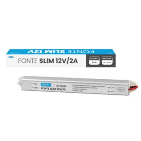 Fonte de Alimentação Slim 12V 2A Multiuso Bivolt KNUP - KP-CA569