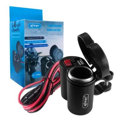 Carregador para Moto 12V Universal com Porta Usb KNUP - KP-572