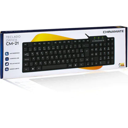 Teclado Office com Fio Usb ABNT2 Preto CHINAMATE - CM21