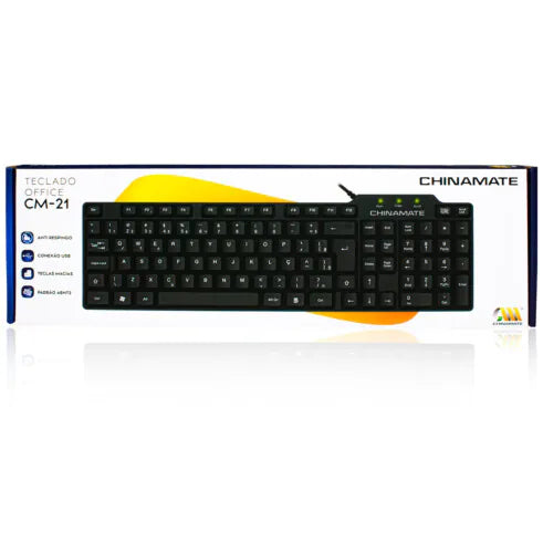 Teclado Office com Fio Usb ABNT2 Preto CHINAMATE - CM21