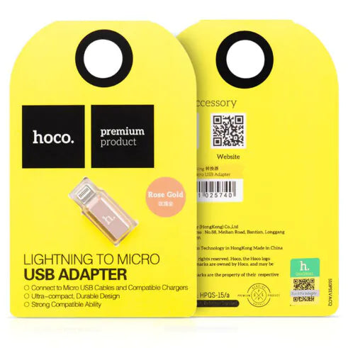 Adaptador De Celular IOS Lightning Para Micro USB V8 Hoco - USB ADAPTER