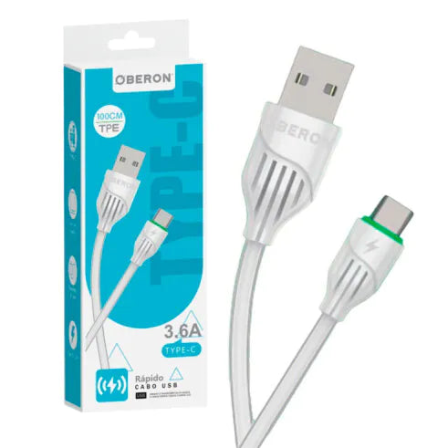 Cabo Tipo C x Usb Carregador 1 Metro OBERON - OR-CO15/C1