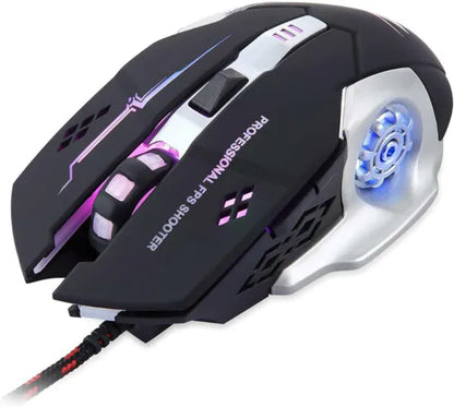 Mouse Gamer USB Com LED 4800 DPI 6 Botões EBAI - FZF-F9