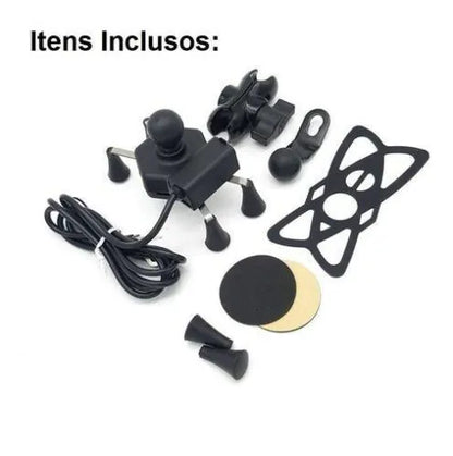 Suporte para Celular para Motos com Carregador USB OBERON - OR-SP009