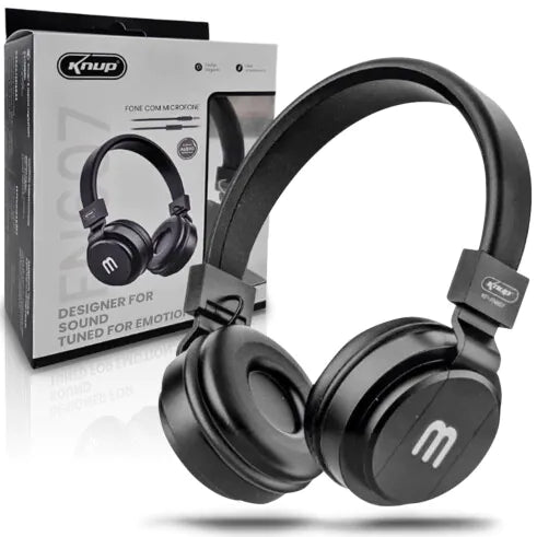 Fone de Ouvido Headphone c/ Microfone Cabo P2 KNUP - KP-FN607