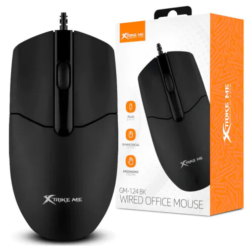 Mouse Office Escritório Xtrike-ME GM-124 BK Preto USB 1000dpi