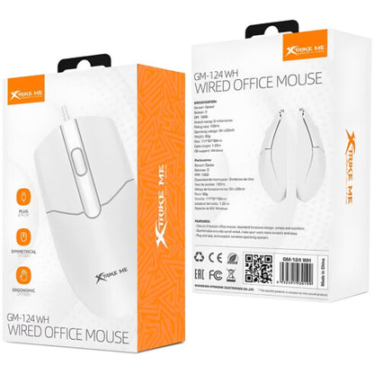 Mouse Office Escritório Xtrike-ME GM-124 WH Branco 1000dpi