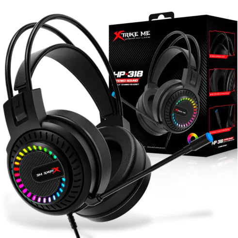 Headset Gamer com Fio Xtrike-ME HP-318 com Led RGB P2 3.5mm