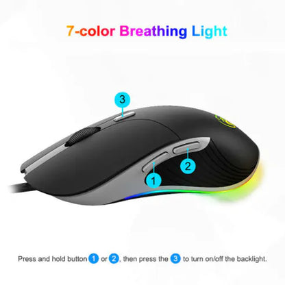 Mouse Gamer Usb Com Led Rgb 3200 Dpi Ajustavel Ebai - FZF-X6