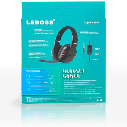 Headset Gamer com Microfone Conexão P3 LEBOSS - LB-FN606