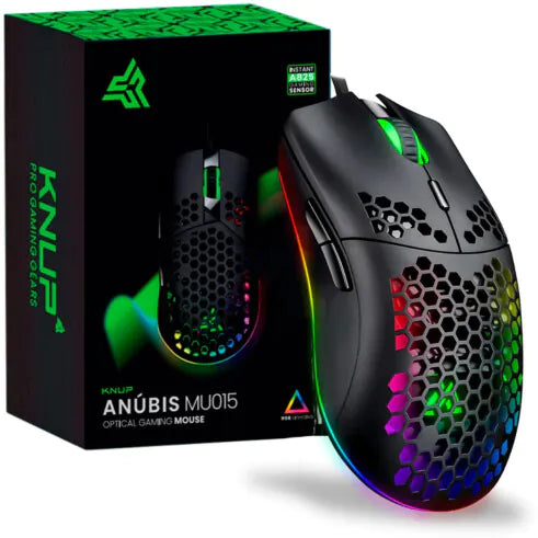 Mouse Gamer Anúbis 12800 Dpi 7 Botões Led RGB KNUP - KP-MU015