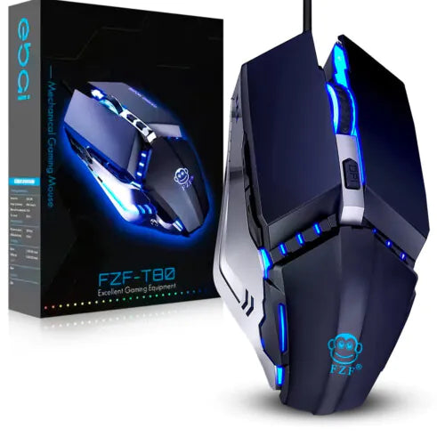 Mouse Gamer Usb Com Led Rgb 3200 Dpi 7 Botões Ebai - FZF-T80