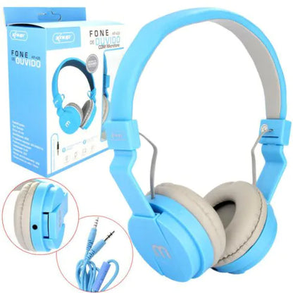 Fone de Ouvido Headphone Com Microfone P2 Cabo Removível Knup - KP-428