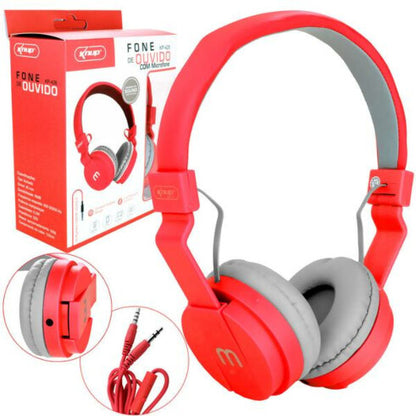 Fone de Ouvido Headphone Com Microfone P2 Cabo Removível Knup - KP-428