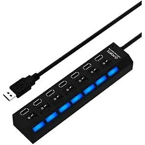 Hub USB Extensor 7 Portas 2.0 com Interruptor Lehmox- LEY-02