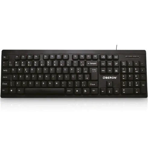 Teclado USB para Computador Padrão ABNT2 Preto OBERON